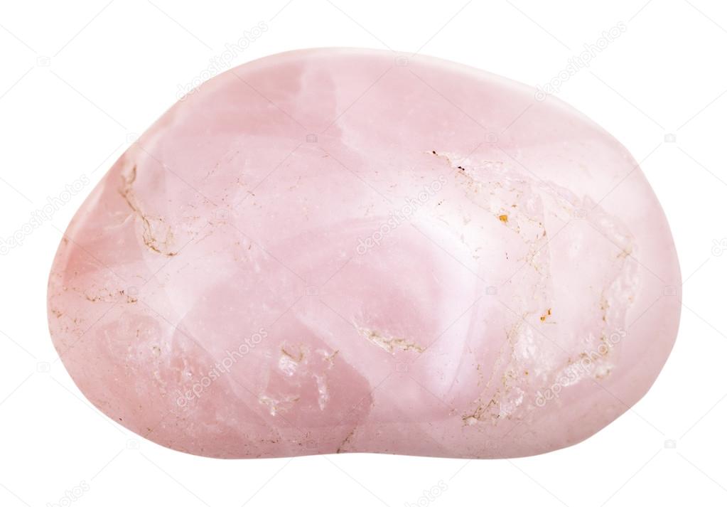 polished rose quartz mineral gemstone isolated