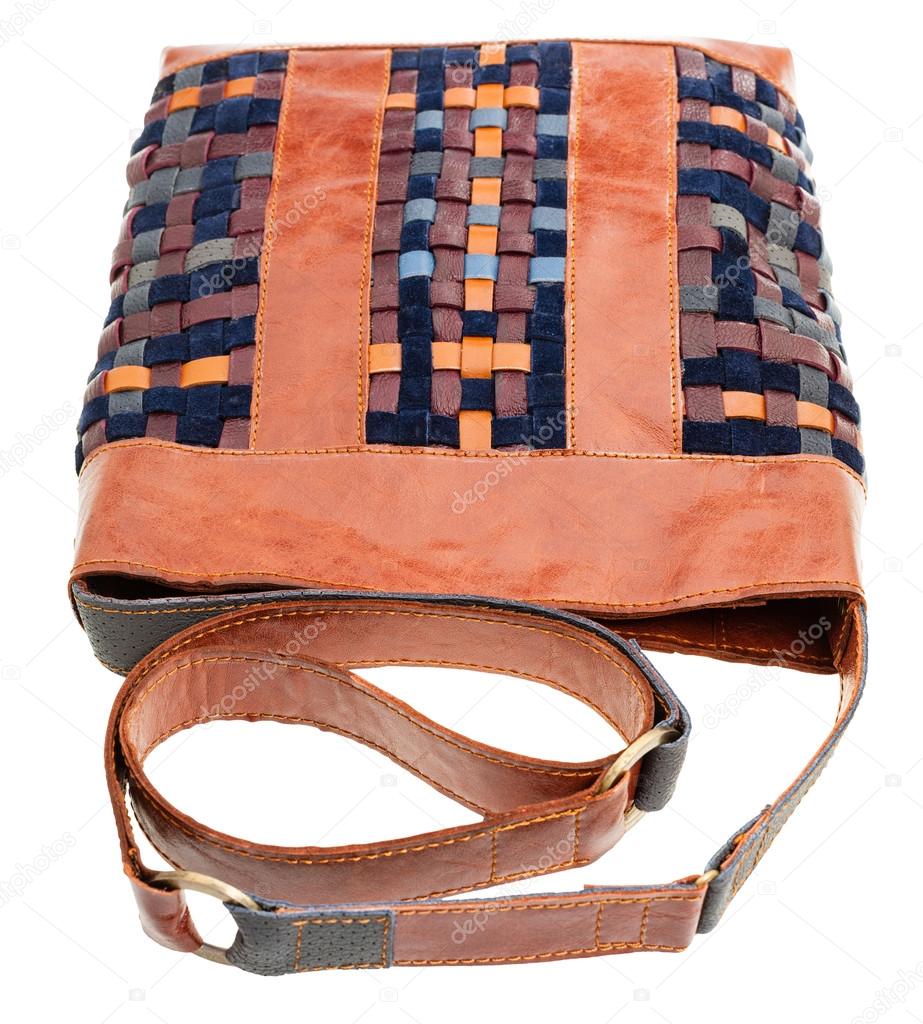 cross-body handbag from intertwined leather strips