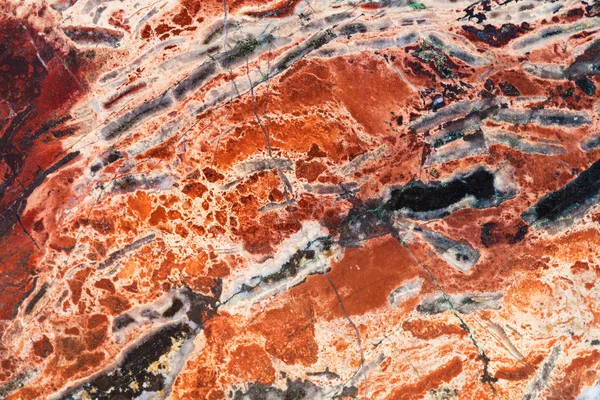 Pokrytá akrečními textury červený jaspis minerální klenot kámen — Stock fotografie