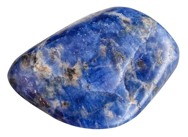 Piedra preciosa mineral de sodalita tumbada aislada —  Fotos de Stock