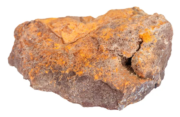Mineralna limonit (rudy żelaza), kamień na białym tle — Zdjęcie stockowe