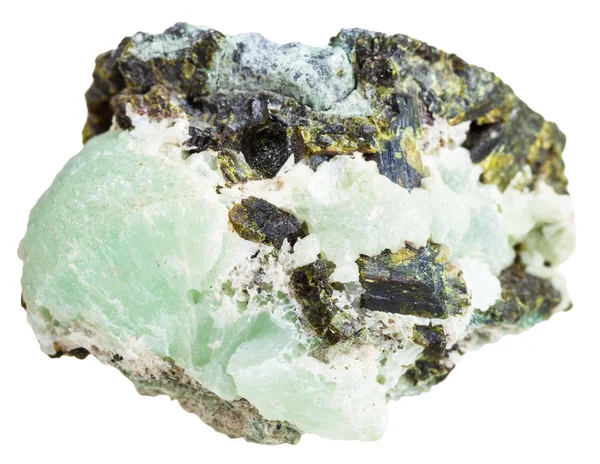 Pedazo de piedra de Prehnite con cristales de Epidote —  Fotos de Stock