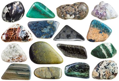 tumbled stones rhyolite, eudialyte, aegirine, etc clipart