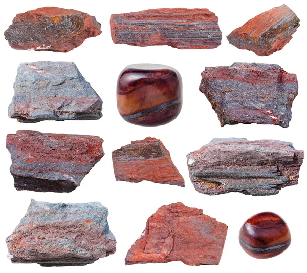 Conjunto de pedras preciosas jaspillite, pedras minetais — Fotografia de Stock