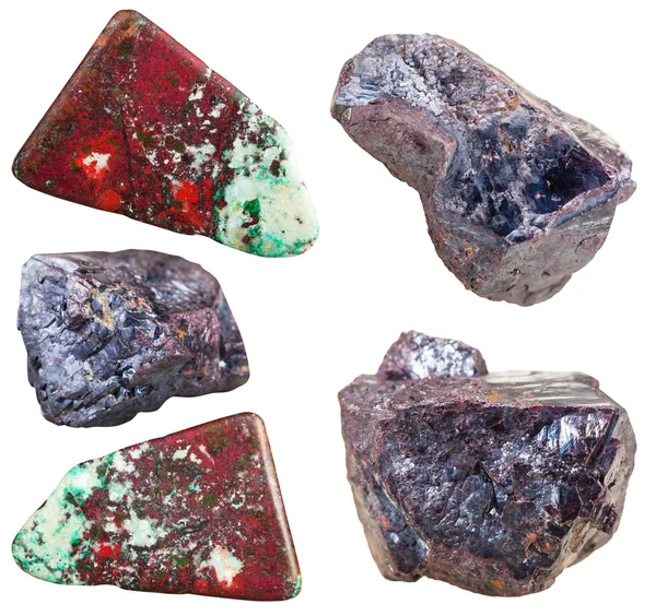 Set Cupriet minerale stenen en edelstenen — Stockfoto