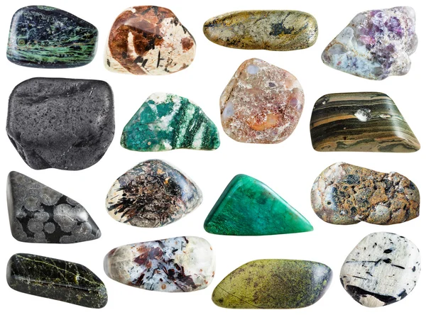 Pedras - spreushtein, eudialyte, clorito, etc — Fotografia de Stock