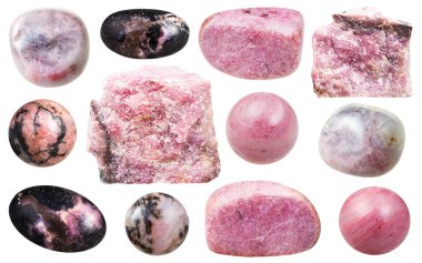 dizi rhodonite taşlar ve cilalı taşlar