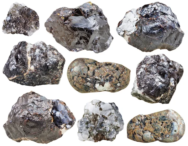Set di rocce di Sfalerite e pietre levigate — Foto Stock