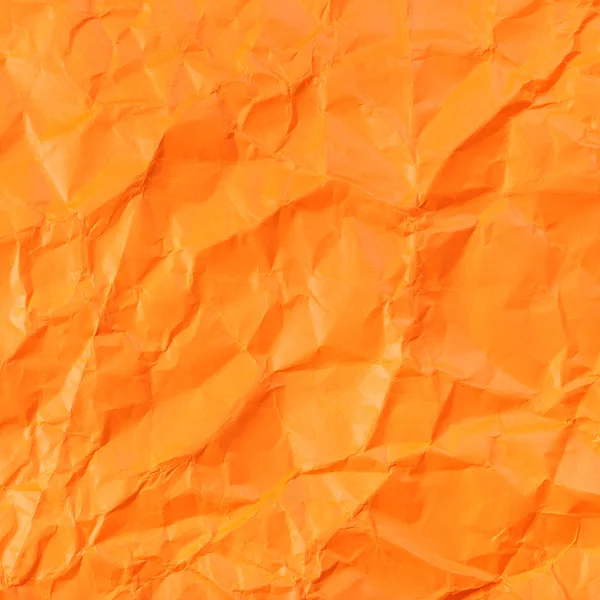 Square background from orange crumpled paper — Stock Photo, Image