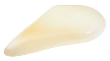 yuvarlandı sarı Moonstone değerli taş izole