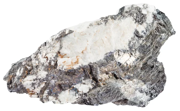 Bismuthinite grise minérale et bismuth irisé — Photo