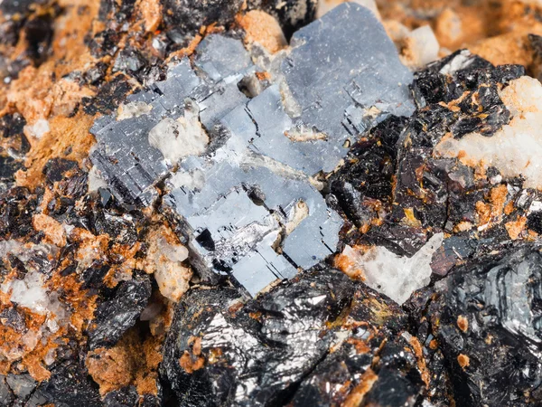Cristales de Galena y Sphalerite sobre roca dolomita — Foto de Stock