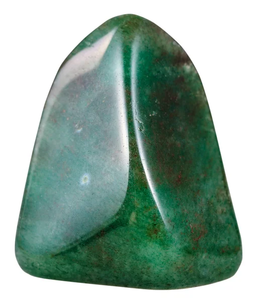 Cilalı gark yeşil aventurine değerli taş izole — Stok fotoğraf