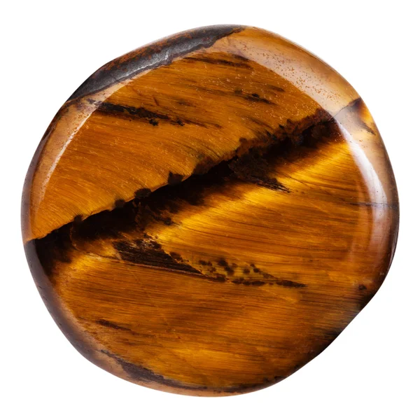 Bola de tigres olho gemstone isolado — Fotografia de Stock