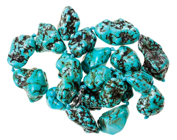 String of beads from blue Howlitel gemstones — Stockfoto