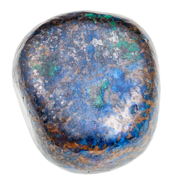 Polerad blå azurit pärla isolerad — Stockfoto