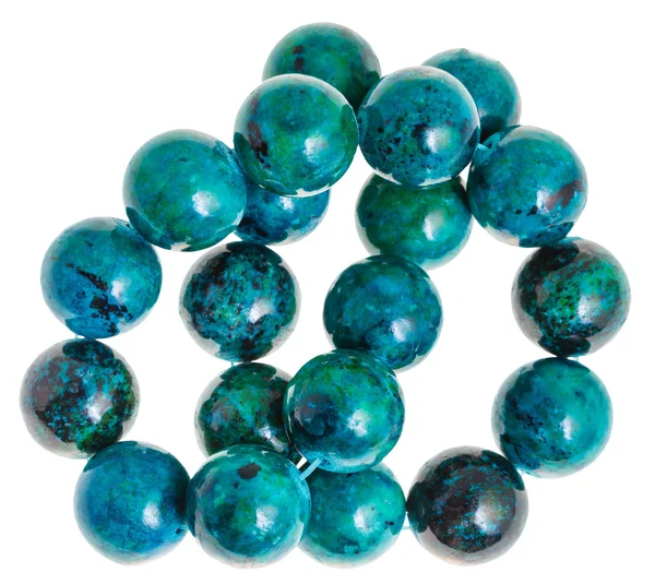 Náhrdelník z modrých chrysocolla drahokamy — Stock fotografie