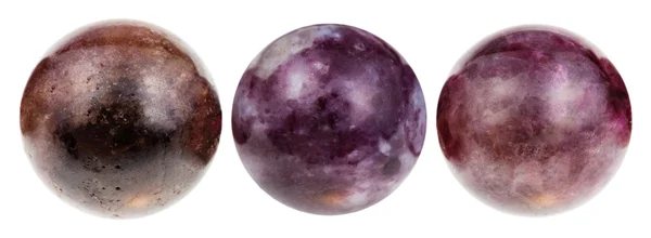 Tre bollar från Tourmaline ädelsten isolerade — Stockfoto