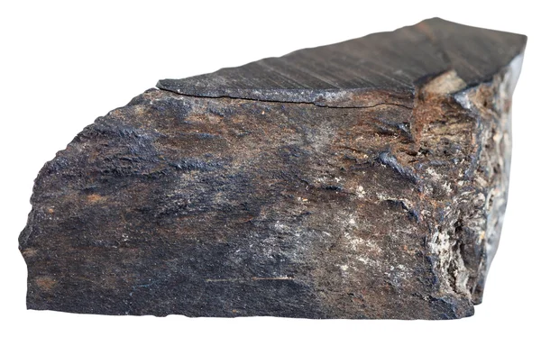 Pedaço de jato cru (lignite, carvão marrom) pedra preciosa — Fotografia de Stock