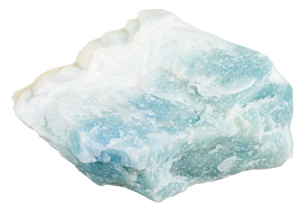 Surowy Violane (niebieski diopside) mineralnych na białym tle — Zdjęcie stockowe