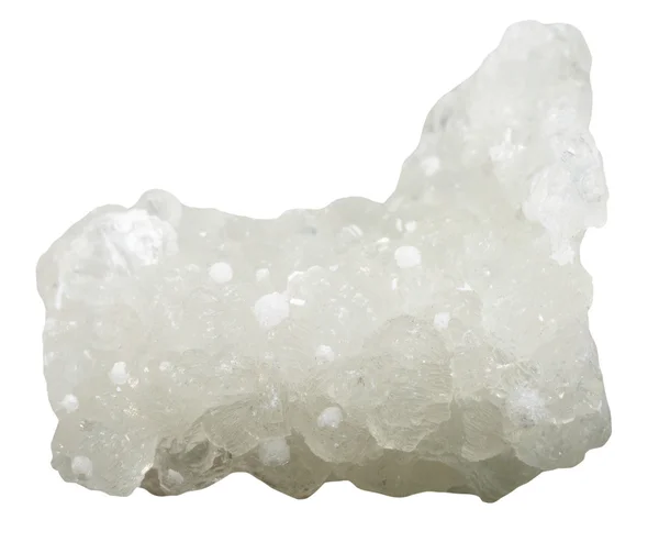 Mineral de prehnita cruda con cristales de Okenita blanca — Foto de Stock