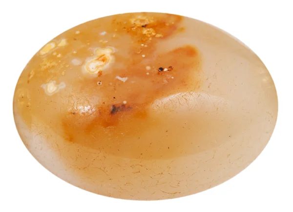 Bead from light brown agate gemstone isolated — Stock Photo, Image