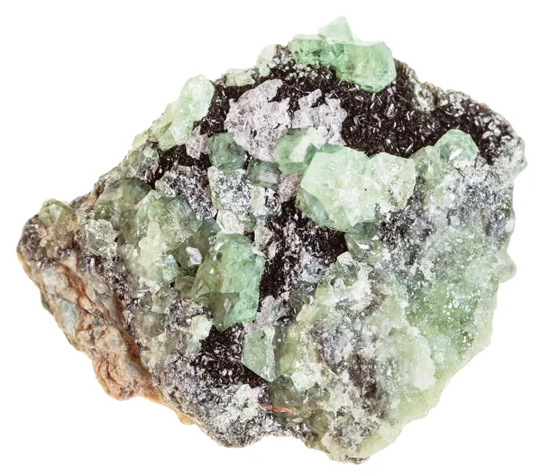 Drusa de cristais de Demantoid (granada verde ) — Fotografia de Stock