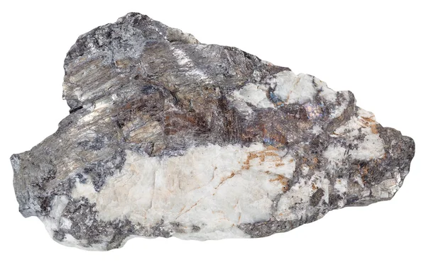 Bismuthinite kristályok és natív bizmut kvarc — Stock Fotó