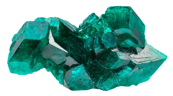 Drusa de cristais verde-esmeralda de dioptase — Fotografia de Stock