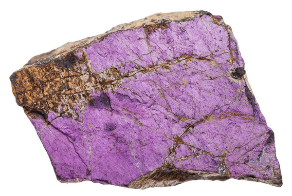 piece of purpurite rock isolated on white