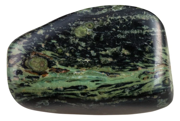 Pebble av Madagaskar grön ryolit ädelsten — Stockfoto