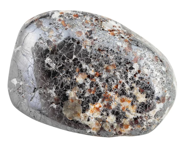 Pedra preciosa magnetita caída isolada em branco — Fotografia de Stock