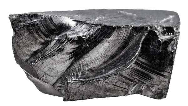 Minerale di shungite grezzo isolato su bianco — Foto Stock