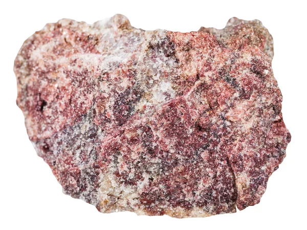 Pezzo di roccia rosa dolomitica isolato su bianco — Foto Stock