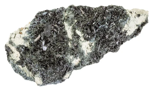 Amphibole üzerinde Hornblende kristalleri ile kaya — Stok fotoğraf