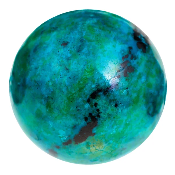 Bead from green and blue chrysocolla gemstone — Stock Photo, Image