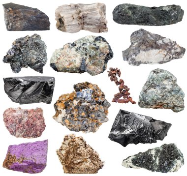 farklı doğal mineral taşlar ve kayalar