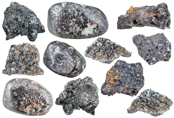 Conjunto de diversas piedras minerales magnetita, rocas — Foto de Stock