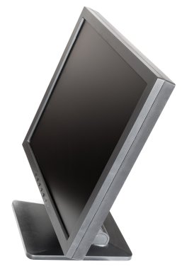 izole yan görünümü eski kullanılan siyah Lcd monitör