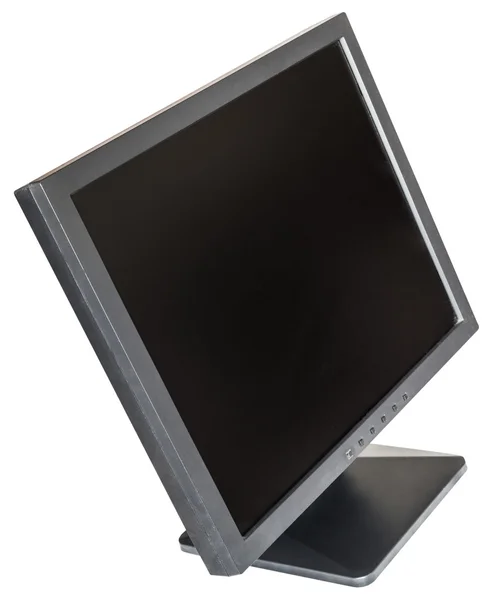 Lado por encima de la vista de viejo usado monitor LCD negro — Foto de Stock