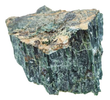 rock of Chrysotile (green asbestos) isolated clipart