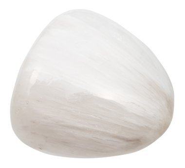 tumbled scolecite gemstone of isolated on white clipart