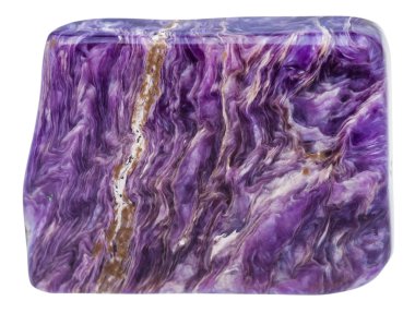 beyaz izole tumbled charoite değerli taş