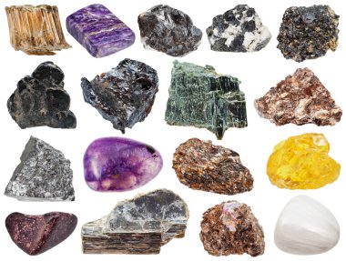 mineral taş - sphene, muskovit, knopite, vb