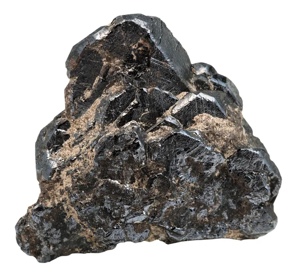 Kristaller av Ilmenite isolerade på vit — Stockfoto
