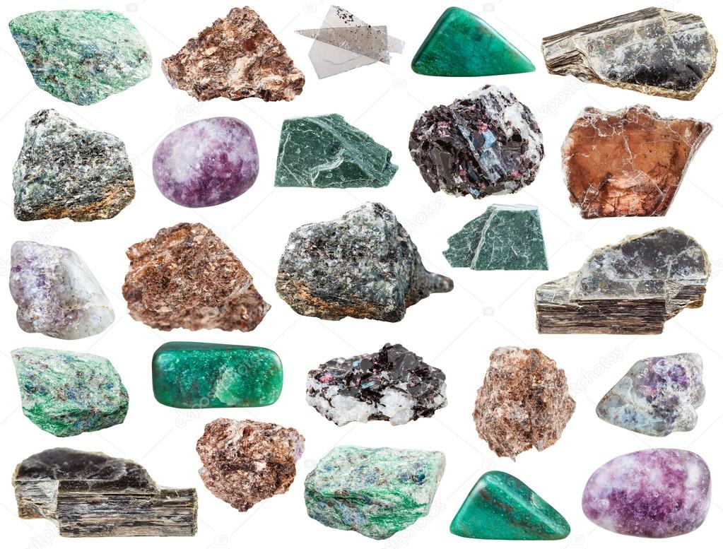 Various mica gemstones and rocks isolated Stock Photo by ©vvoennyy ...