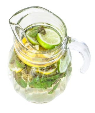 cam sürahi doğal limonata ile görünümünü yukarıda