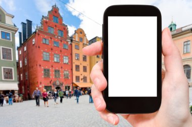 turist fotoğraf Stortorget Stockholm meydanında
