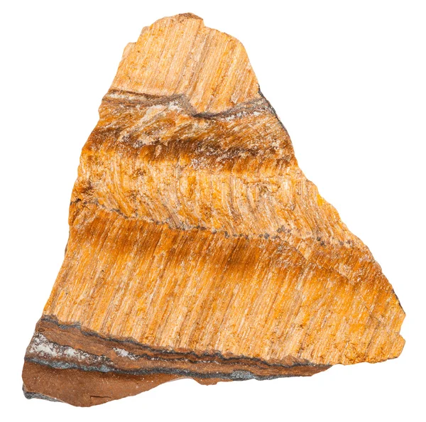 RAW tiger-eye mineral pärla sten isolerad på vit — Stockfoto