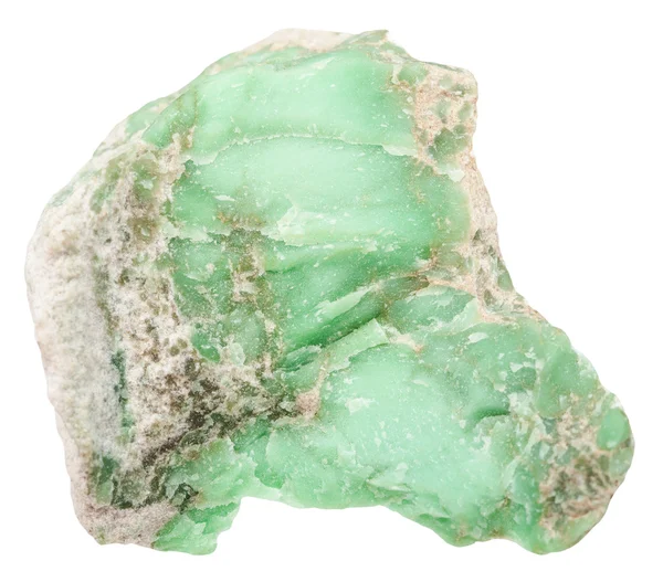 Ham Variscite mineral değerli taş üzerinde beyaz izole — Stok fotoğraf